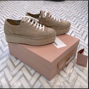 MIU MIU Suede Espadrille Sneakers